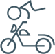 Moto-chute-bleu
